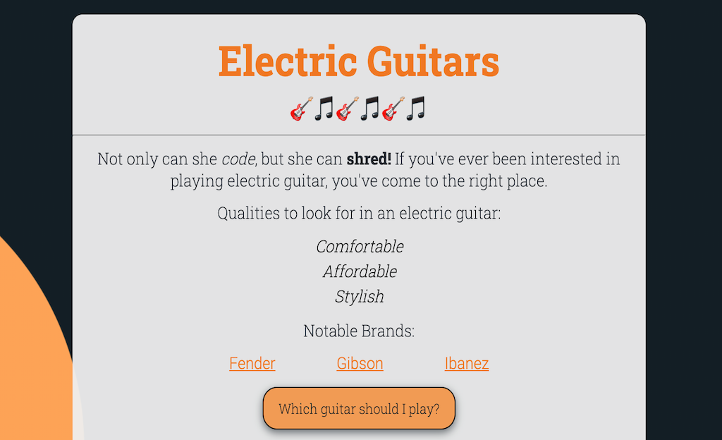 Electric Guitar Website